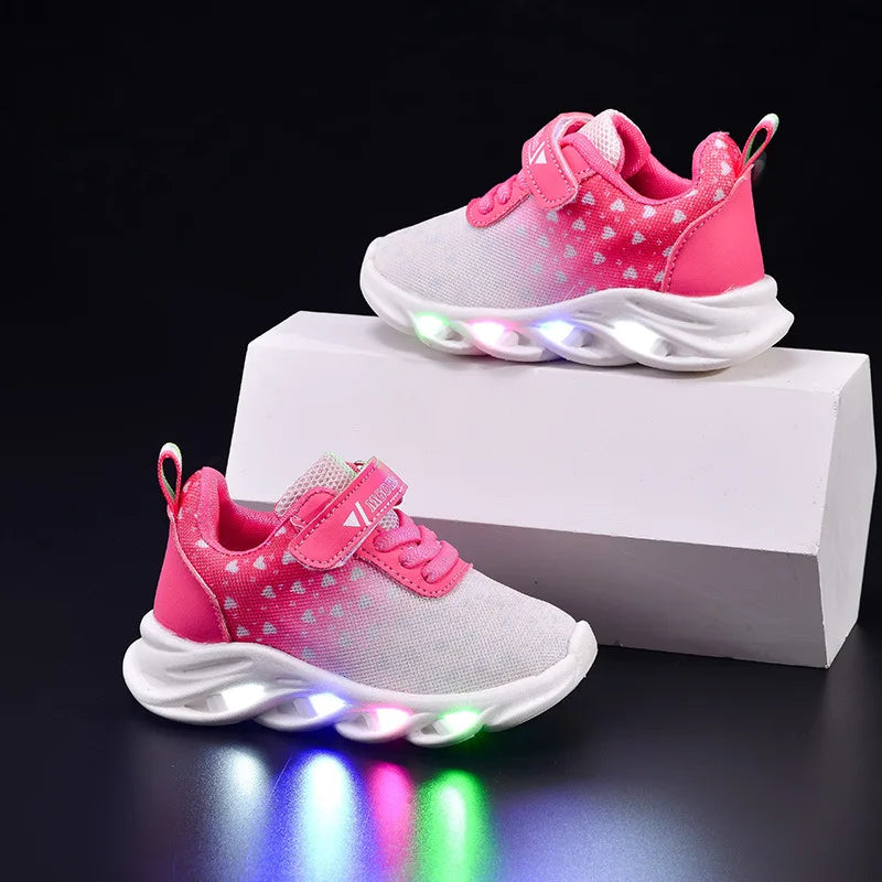 New Women’s Sneakers – Autumn Fashion Comfort Shoes with Soft Soles, Anti-Slip LED Lights, Gradient Trend Sports Shoes for Kids & Boys