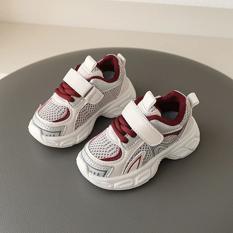 Children’s Mesh Breathable Chunky Sneakers – Striped Casual Sport Shoes for Toddlers, Boys & Girls, Running & Tennis Shoes (Ages 3-6)